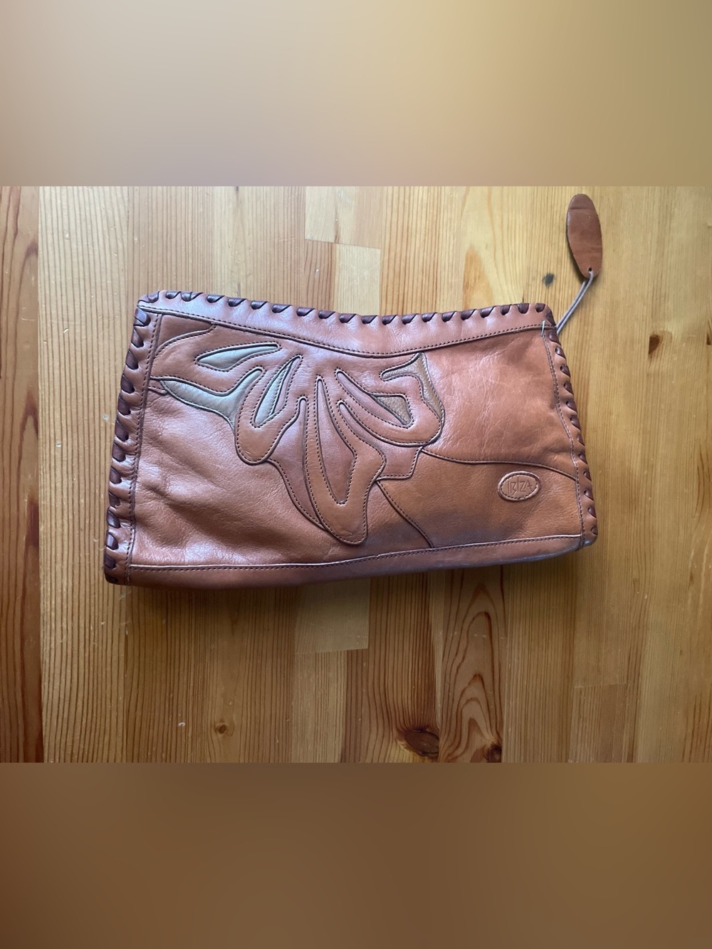 Vintage Brown Leather Clutch - Ibiza - Picture 7 of 7